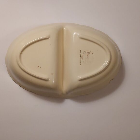 Franciscan Rose Earthenware Desert Rose Oval Divided Serving Bowl - Picture 2 of 7